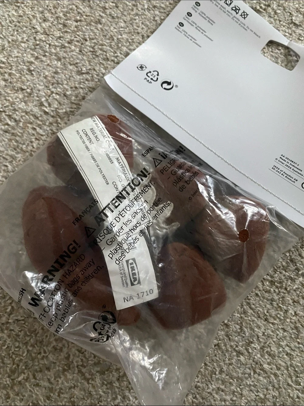 IKEA DUKTIG Plush Cupcake Set in Brown, White and Multicolor